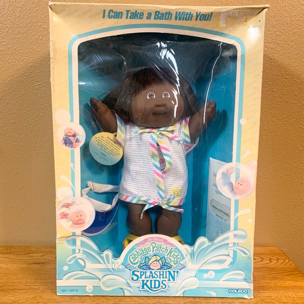 Vintage Cabbage Patch Doll Splashin’ Kids HTF AA Girl In Box